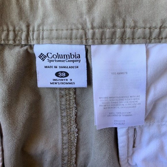 Columbia khaki Utility Cargo Shorts‎ mens 38 x 9 x 20 camping hiking - Picture 5 of 5